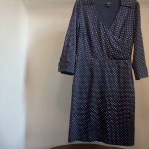 Ann Taylor size 2 Navy/light blue poka-dot  dress